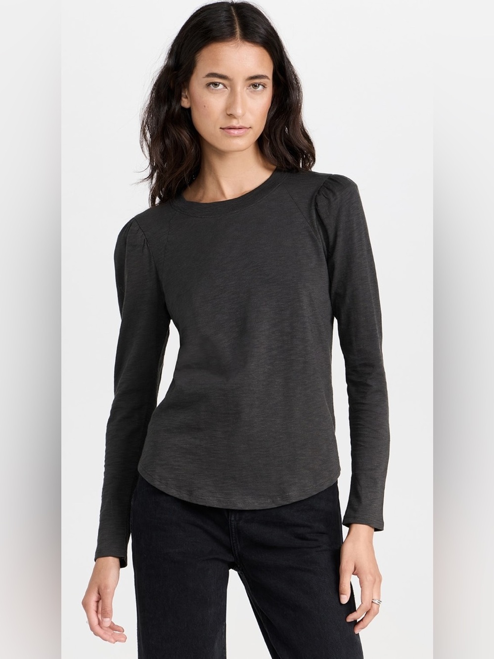 Veronica Beard Jean Mason Baseball Tee Charcoal Size Small